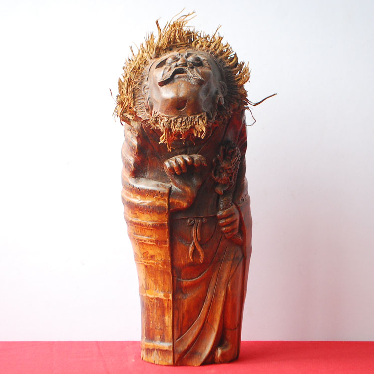 竹根雕十八罗汉之降龙罗汉/创意家居摆件高档礼品/收藏品佛教艺术